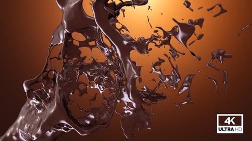 Dynamic Chocolate Splash Visual Element