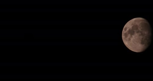 Extreme Close Up of Waning Gibbous Moon at Night