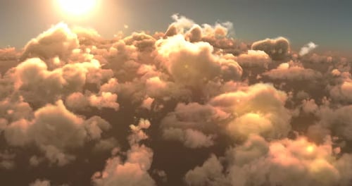 Nuages enfumés et soleil éclatant
