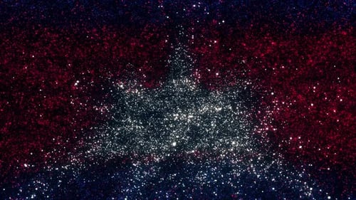 Abstract Sparkling Red White Blue Particles Background