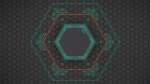Fundo de Aberturas Futuristas Hexagonais e Digitais Hud 00740