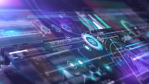 Datenarray im virtuellen 3D-Raum HD