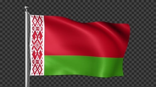 Waving Belarus Flag with Realistic Fabric Physics
