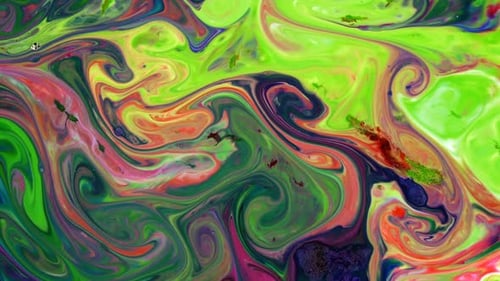 Abstract Art Created With Swirling Colorful Paints