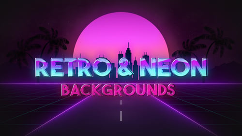 Retro Wave & Neon Backgrounds for Premiere Pro