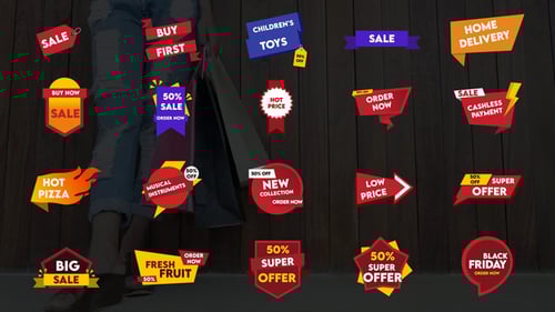 Dynamic Sales Badges and Discount Labels Motion Graphics