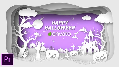 Paper Cut Halloween Wishes - Premiere Pro