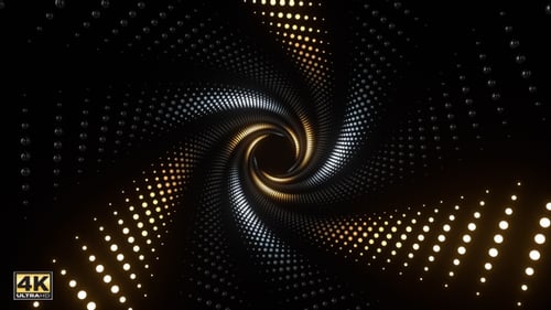 Abstract Glowing Dots Swirling Tunnel Loop Background