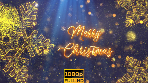 Festive Christmas Snowflakes with Merry Christmas Text Reveal