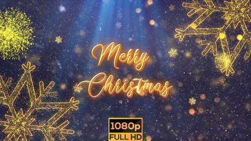 Merry Christmas Sparkling Snowflakes Title Animation