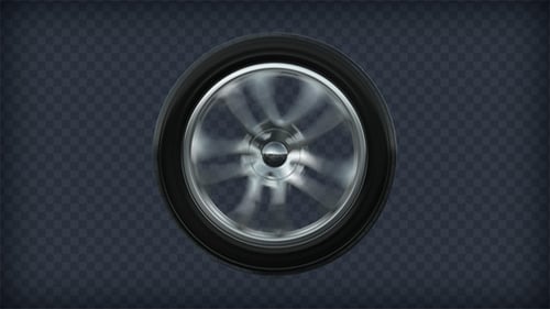 Realistic 3D Spinning Car Wheel Animation