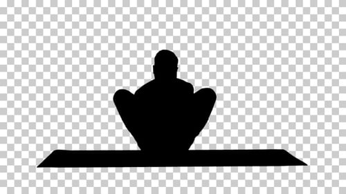 Silhouette man working out, Alpha Channel