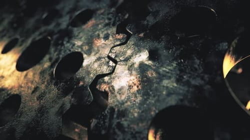 Dynamic Rusty Gear Mechanism Rotation Loop