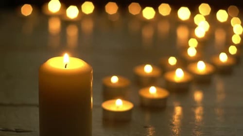 Glowing Candles Creating a Warm Atmosphere