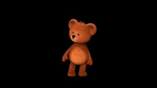 Animated 3D Teddy Bear Playing Peek-a-Boo