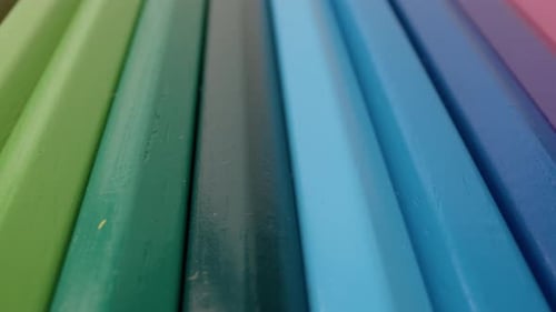 Coloured Pencils in a Row