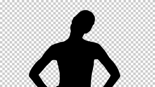 Silhouette Woman walking, Alpha Channel