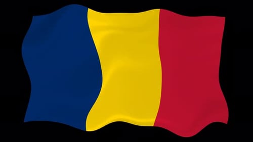 Romania Flag Waving Loop for International Projects