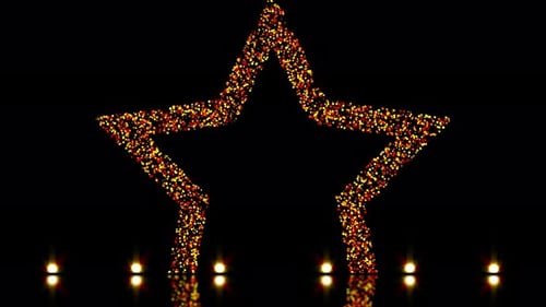 Golden Glitter Star and Stage Lights Animation
