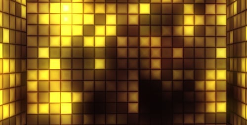 Glowing Gold Squares Background Animation for Events and Parties