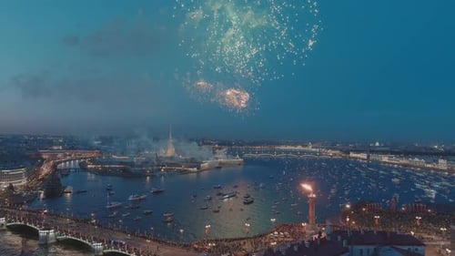 Festive Salute Over the Peter and Paul Fortress in a Significant Victory Day for the Country on May