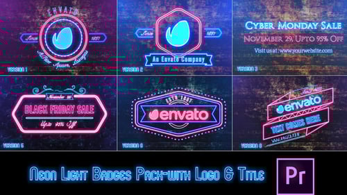 Neon Lights Badges - Premiere Pro