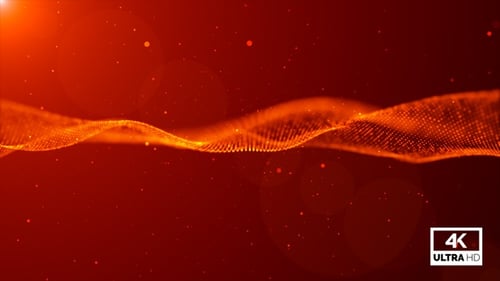 Abstract Glowing Particle Wave Digital Background Loop