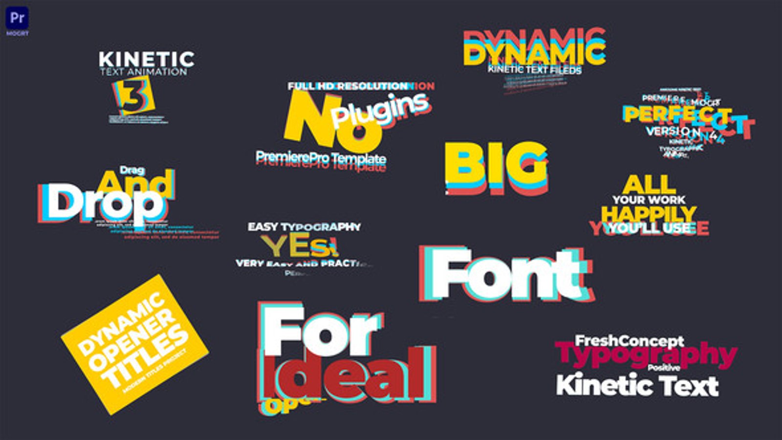 Dynamic Kinetic Text Animations with Glitch Color Shift, Titles ft ...
