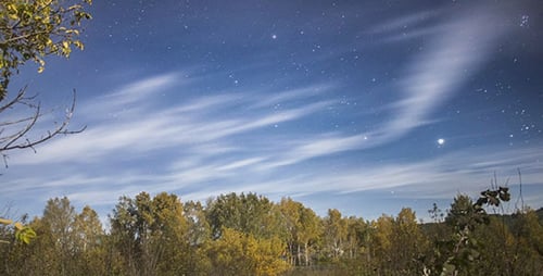 Nachthimmel mit Sternen und Wolken Zeitraffer