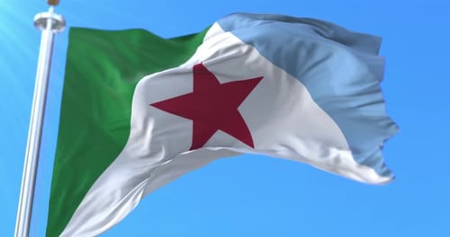 Djibouti Flag Waving in Realistic Slow Motion