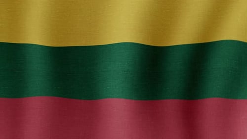 Waving Fabric Flag of Lithuania