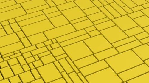 Abstract Yellow Geometric Cubes Morphing Background