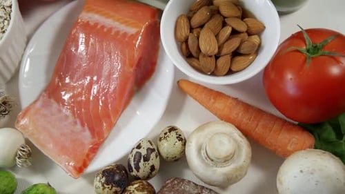 Fresh Ingredients on Tabletop for a Healthful Diet