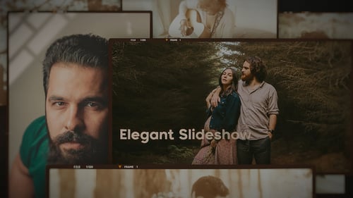 Elegant Photo Slideshow with Dynamic Transitions and Light Leaks