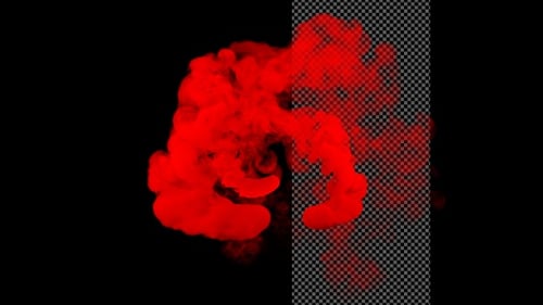 Organic Red Fluid Smoke Burst Reveal Transition