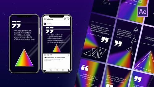 Abstract Rainbow Geometric Quotes for Social Media Posts