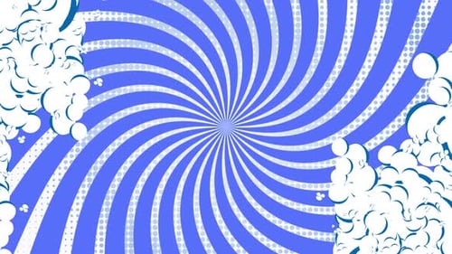 Retro Comic Book Style Swirling Blue Background Animation