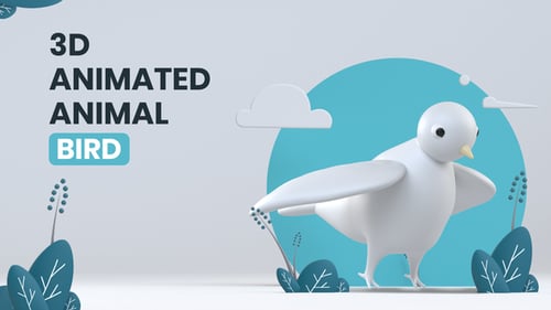 3D Animated White Dove Flapping Wings