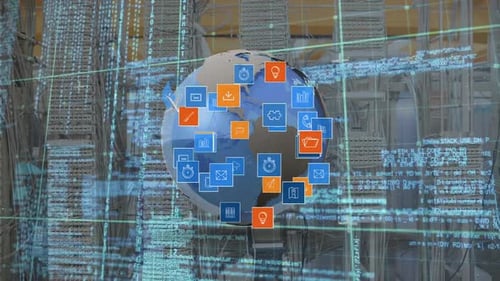 Icons für Globus und digitale Apps