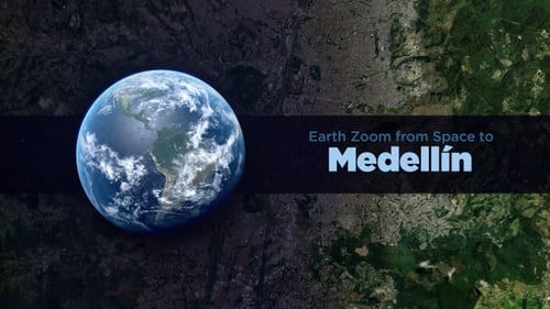 Medellin (Kolumbien) Earth Zoom auf die Stadt aus dem Weltraum