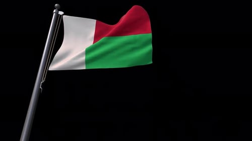 Madagascar National Flag Waving Animation with Alpha Channel