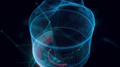 Bottle For Laundry Detergent Bleach Dishwashing Liquid Or Cleaning Agent Hologram Close Up 4k