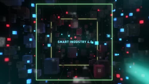 Futuristic Abstract Tunnel Word Smart Industry 4 0
