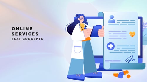 Flat Design Explainer for Digital Online Services