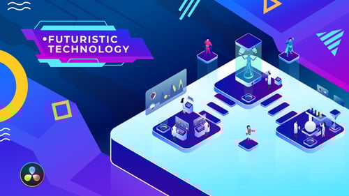 Futuristic Technology Isometric | DaVinci Resolve