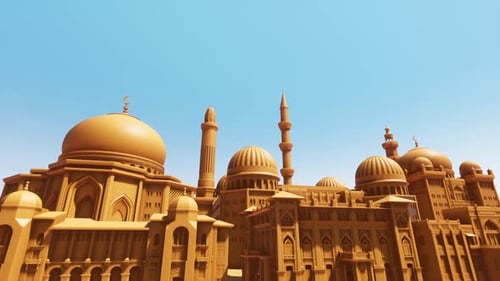 Animated 3D Islamic Mosque Building for Religious Events