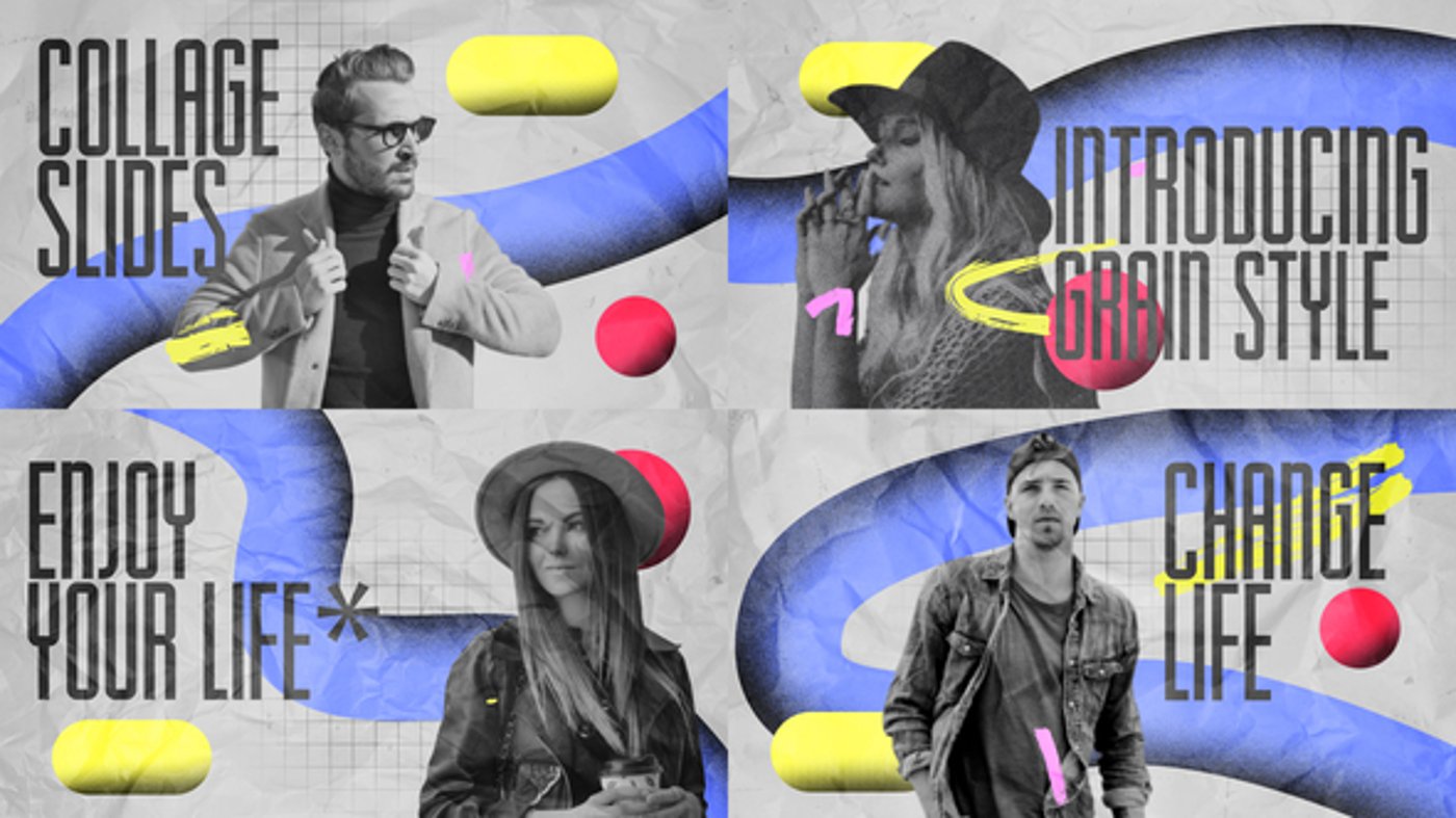 Collage Slides, Video Displays ft. brush & doodle - Envato