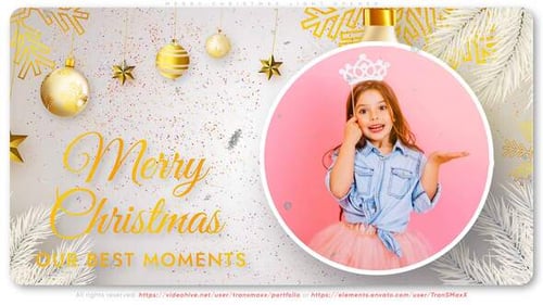 Festive Christmas Photo Slideshow with Animated Ornaments