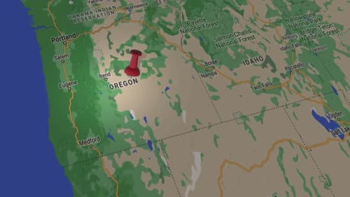 Oregon state on map 4K