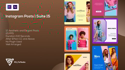 Instagram Posts | Colorful Minimal | Suite 15 | MOGRT